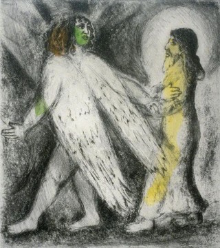 Marc Chagall Werke - Angel Leading Elijah Zeitgenosse Marc Chagall